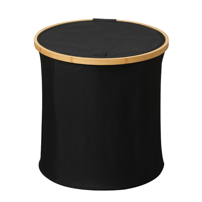 Practical laundry container with bamboo lid Bowlift