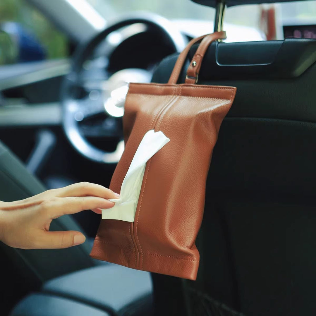 Stylish Leather Tissue Holder Bowlift