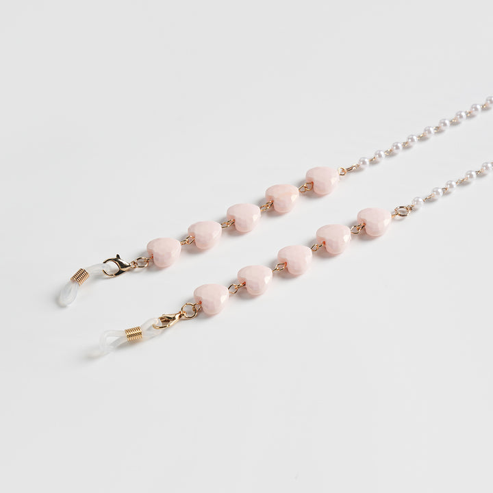 Heart-Shaped Beaded Eyewear Chain Bowlift