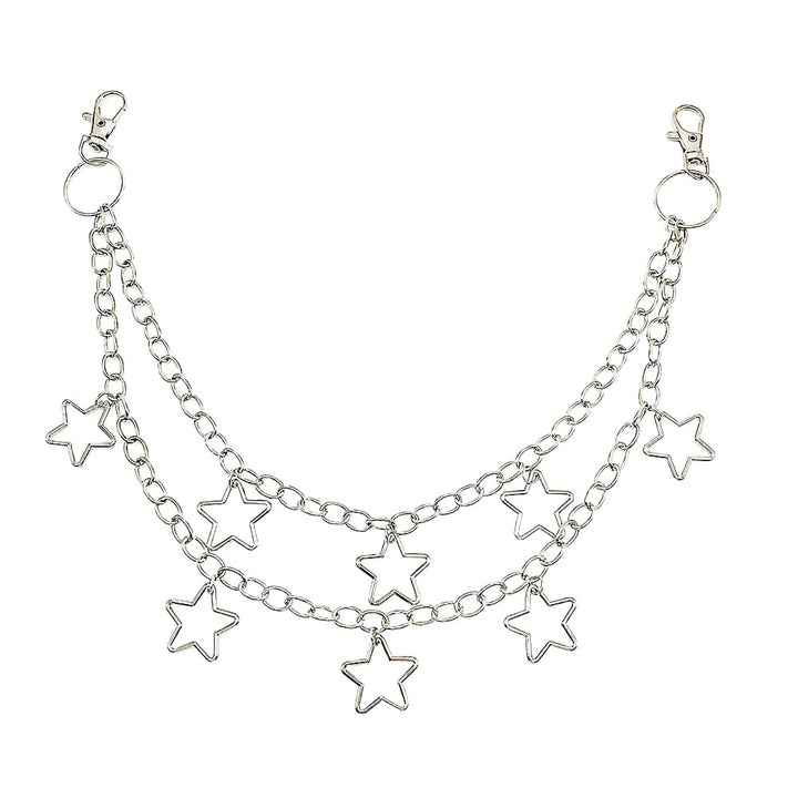 Fashionable chain belt with star pendants Bowlift