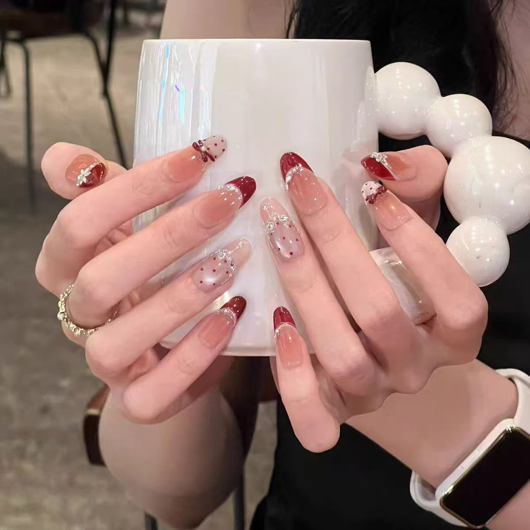 Elegant Festive Press-On Nail Set Bowlift