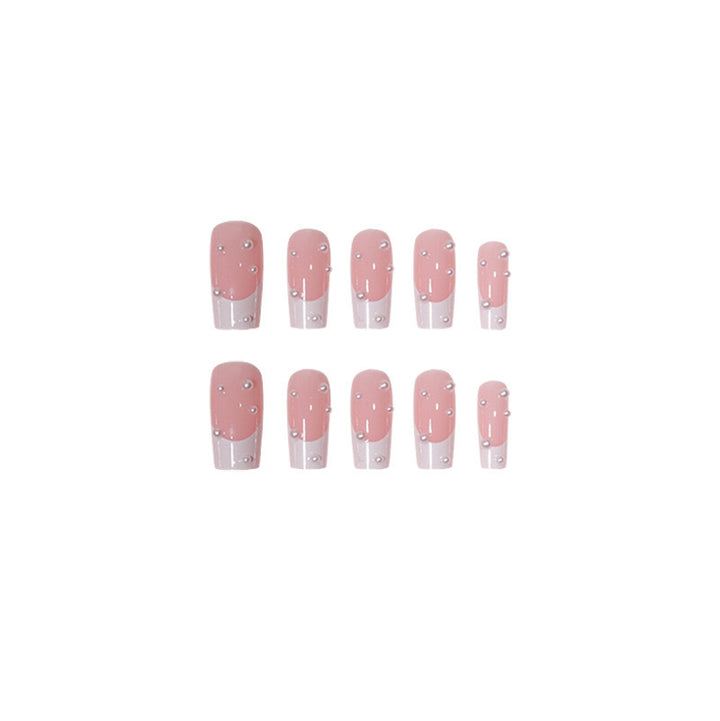 Nail art set with exquisite pearl accents and transparent design Bowlift