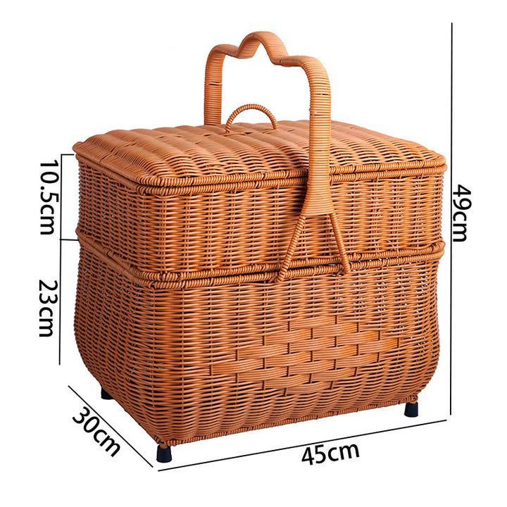 Ladies decorative laundry basket with lid and handle Bowlift