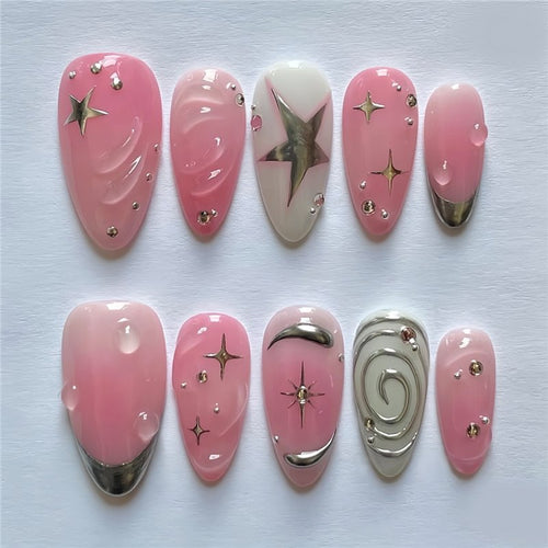 Artistic Starry Nail Art Extensions Bowlift