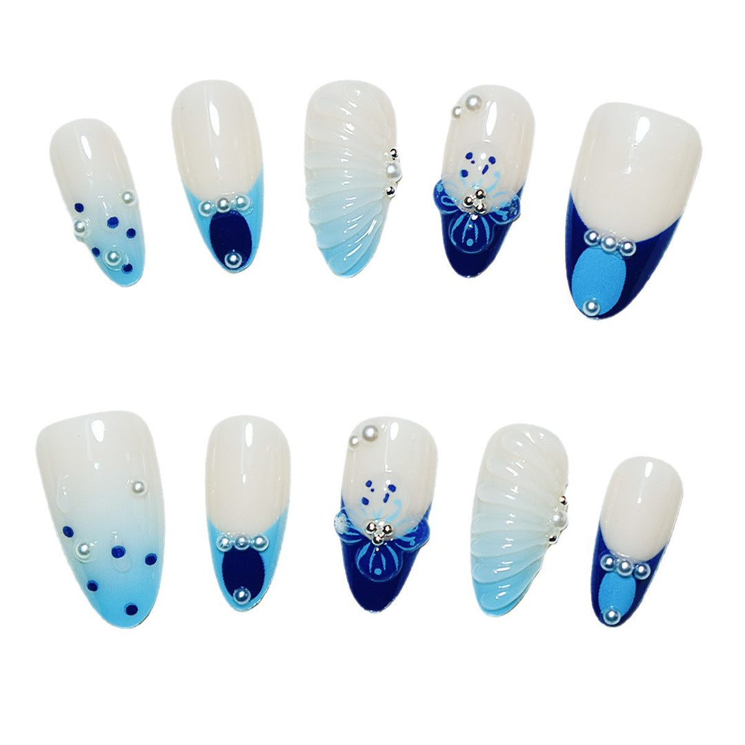 Decorative Press-On Nail Art Set with 3D Accents Bowlift