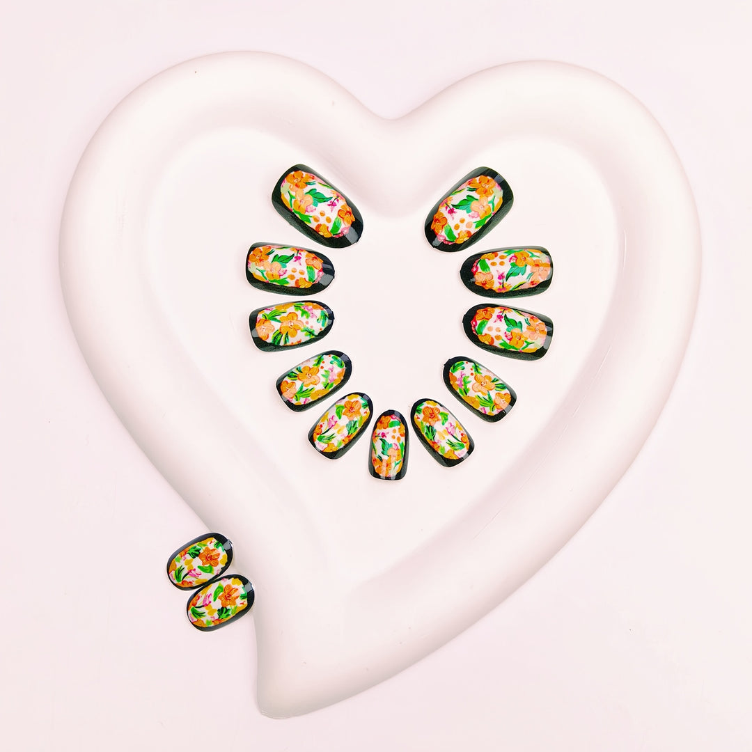 3D Floral Design Nail Art Bowlift