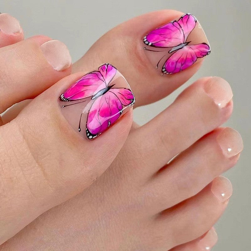 Artistic Toenail Design with Divine Butterfly Design Bowlift