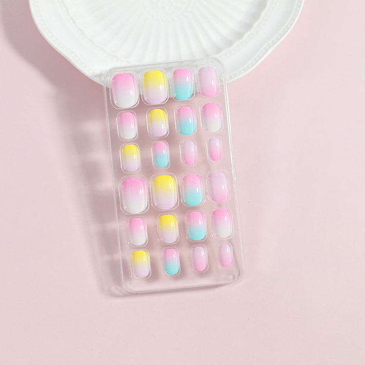 Rainbow Gradient Press-On Nail Tips Bowlift