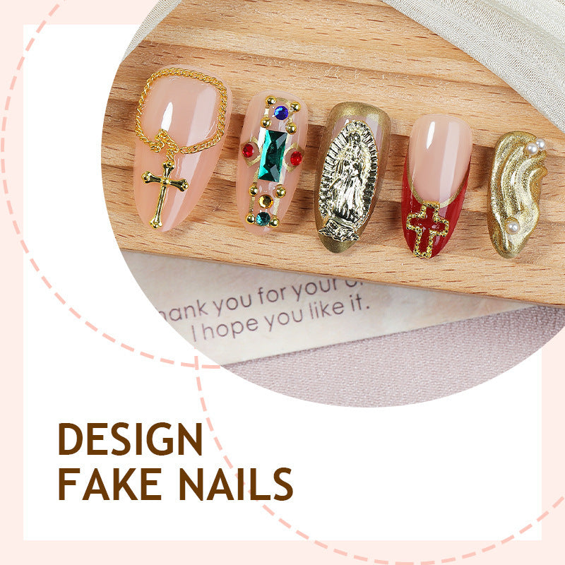 Artificial nail set with luxurious 3D embellishments Bowlift