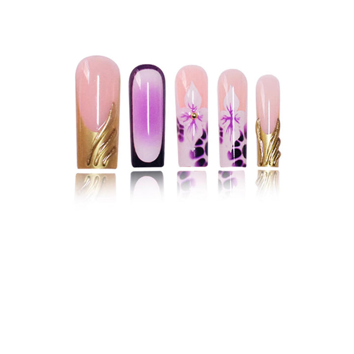 Floral Acrylic Nail Art Extensions Bowlift