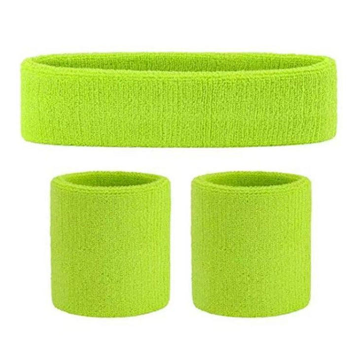 Sports Terry Sweatband Set for Head and Wrists Bowlift