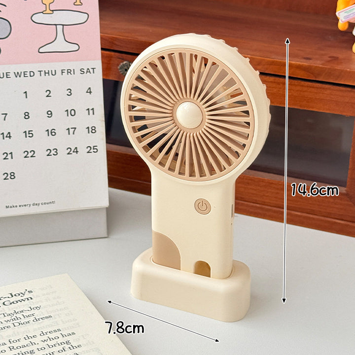 Ladies Portable Hand Fan with USB Charging Function and 3 Speed Levels Bowlift