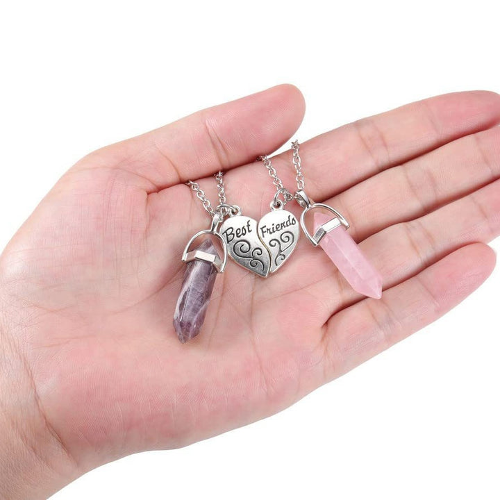 Best Friends Crystal Pendant Necklace Bowlift