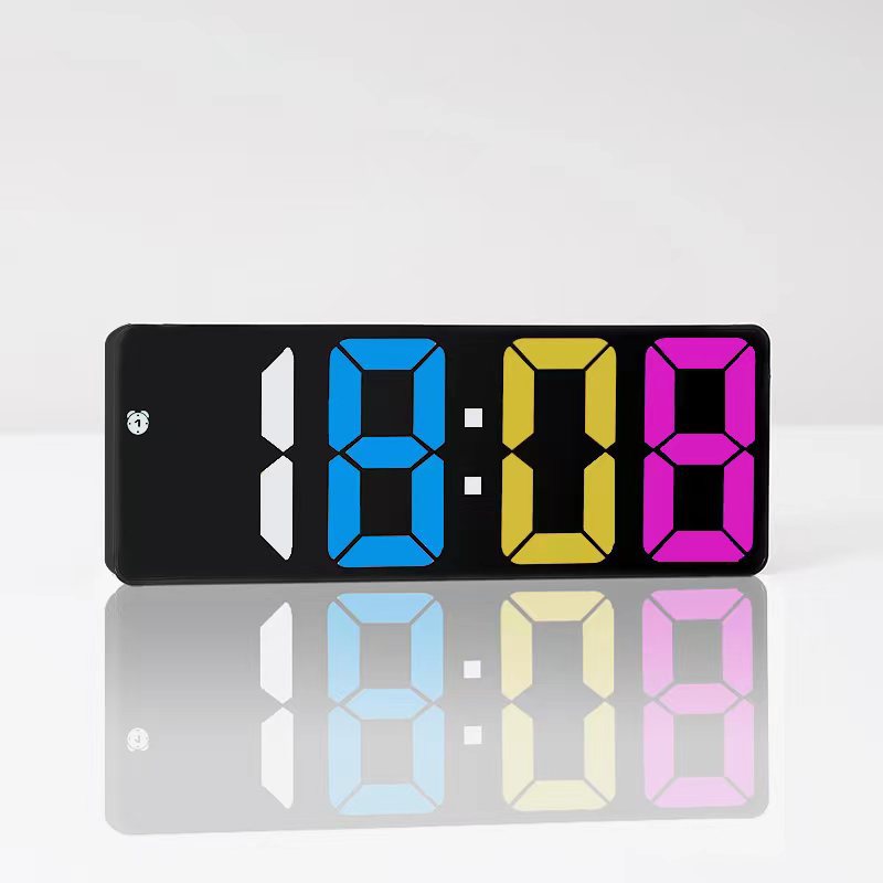 Digital LED clock with large display and colorful digits Bowlift