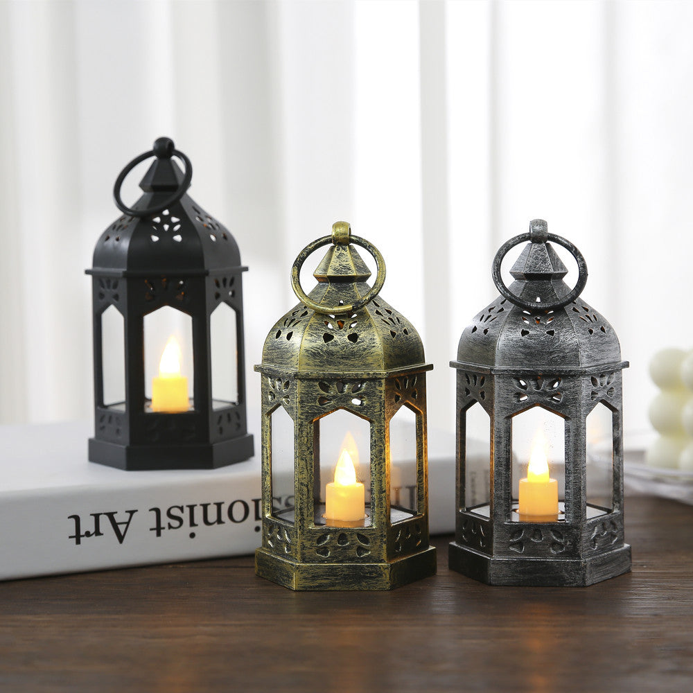 Moroccan Style Hexagonal Metal LED Lantern Bowlift