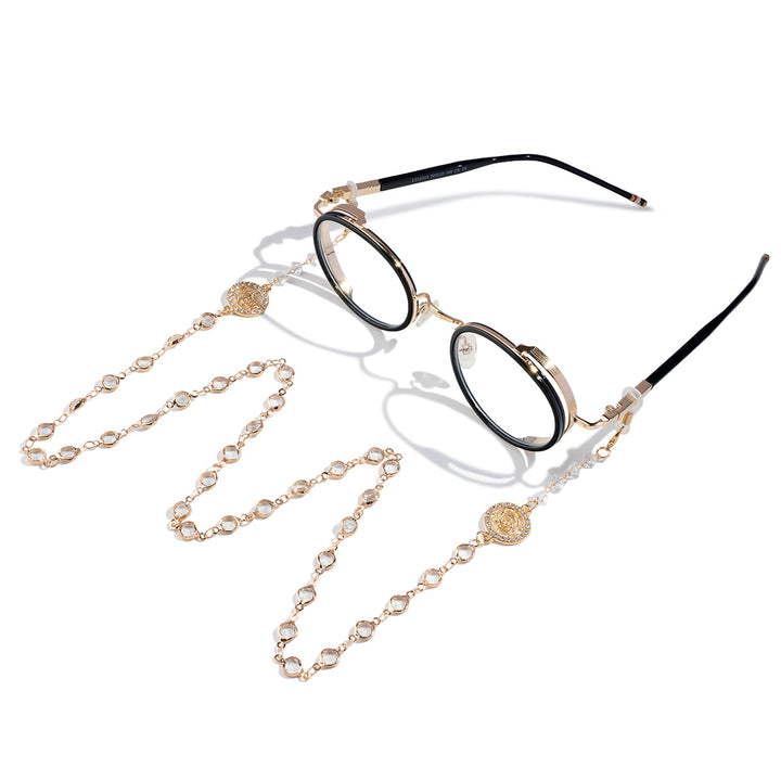 Glamorous Crystal-Embellished Eyewear Chain Bowlift