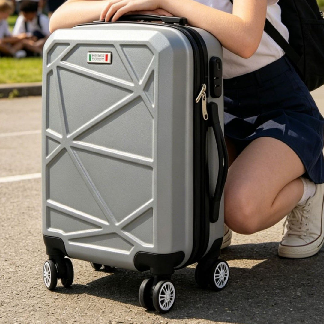 Unisex Geometric Hard Shell Spinner Suitcase Bowlift