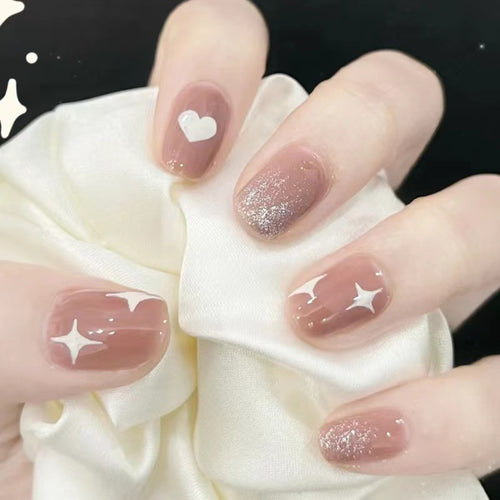 Artful nail art with heart and star design Bowlift