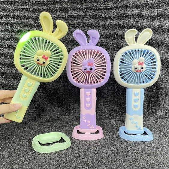 Unisex Portable Hand Fan with Cute Bunny Design Bowlift
