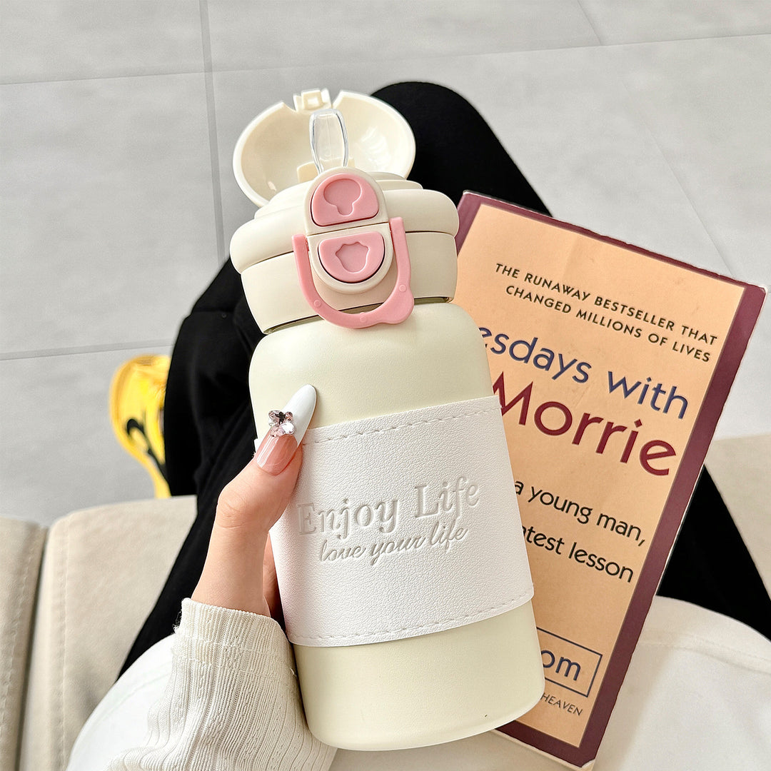 Women insulated stainless steel drinking bottle with practical spout and stylish design Bowlift