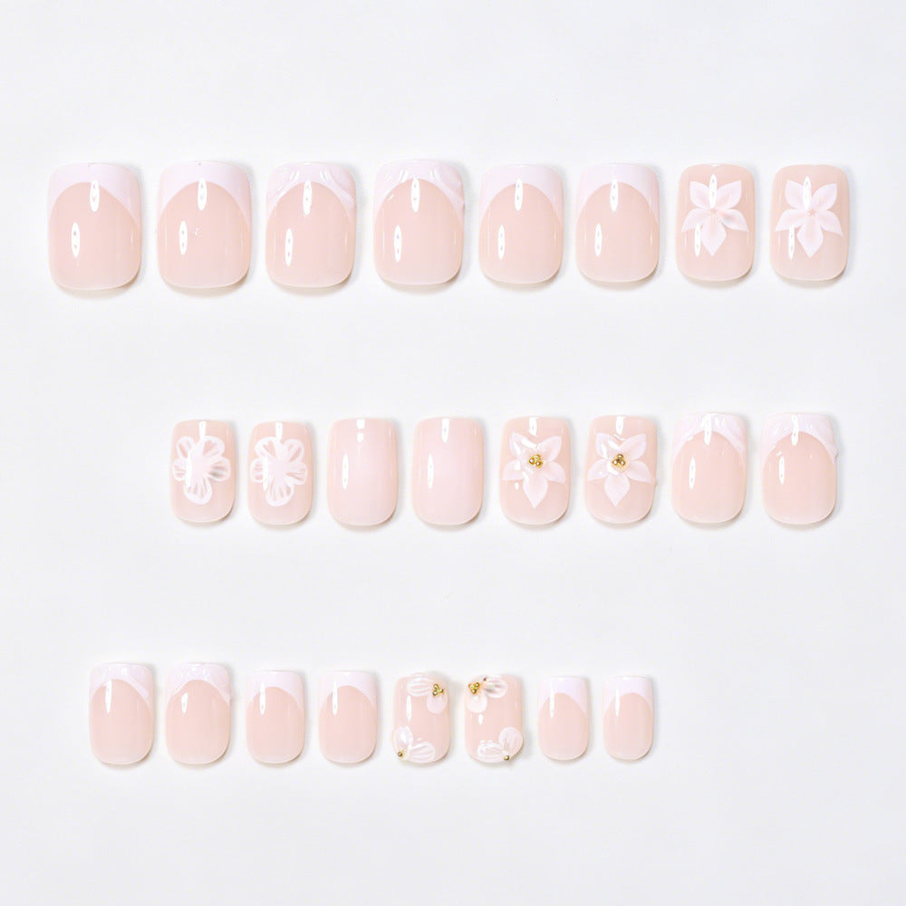 Elegant Floral Nail Extensions Bowlift