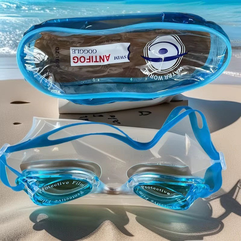 Anti-Fog Swimming Goggles with Protective Lens Bowlift