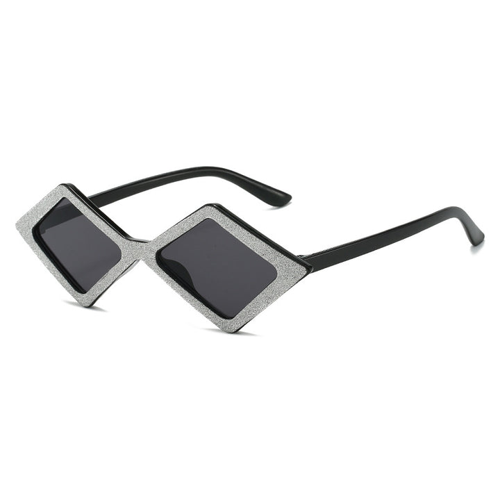 Ladies futuristic, geometric sunglasses with glittering frame Bowlift