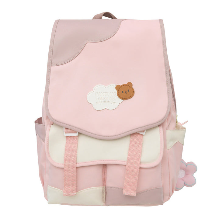 Casual Floral Accent School Backpack Bowlift