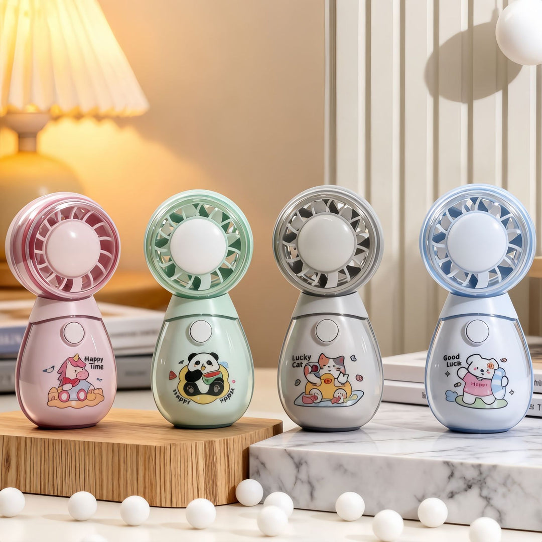 Ladies Portable Hand Fan with Playful Design Bowlift