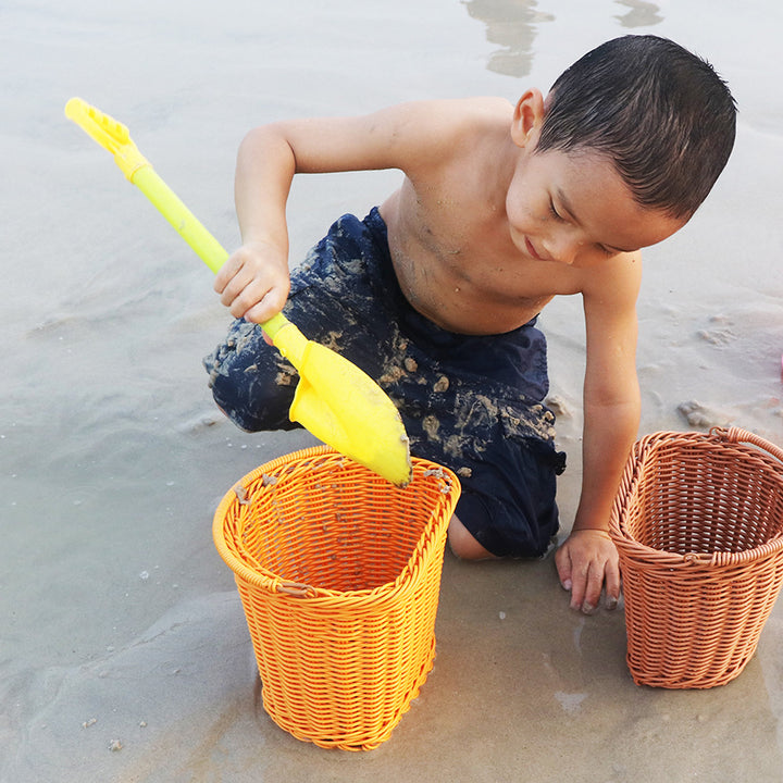 Practical hand basket with leather handles Bowlift