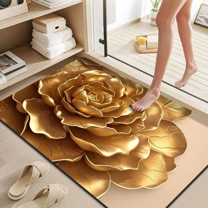 Elegant Lotus Flower Bath Mat Bowlift