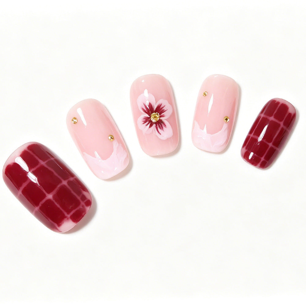 Elegant Floral Acrylic Nail Art Tips Bowlift