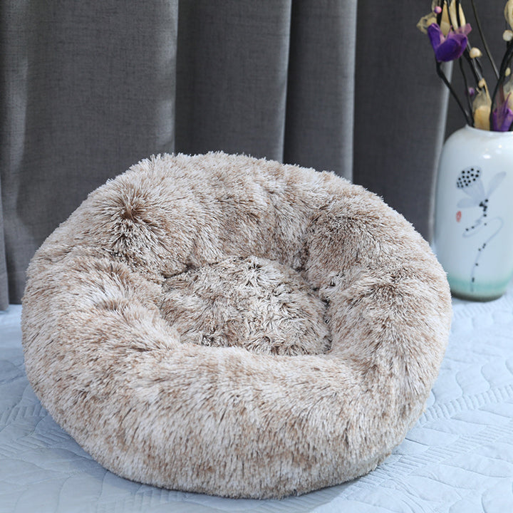 Women Round Plush Pet Bed Bowlift