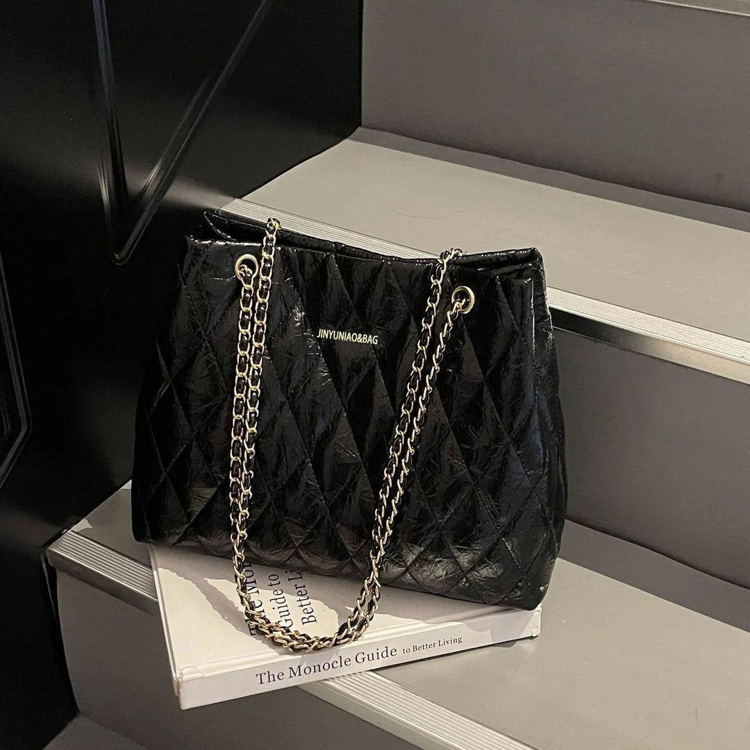 Quilted Chain-Handle Handbag Bowlift