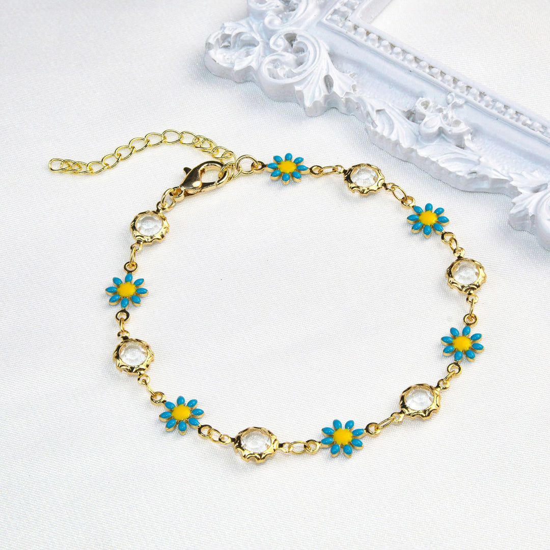 Floral Crystal Charm Bracelet Bowlift