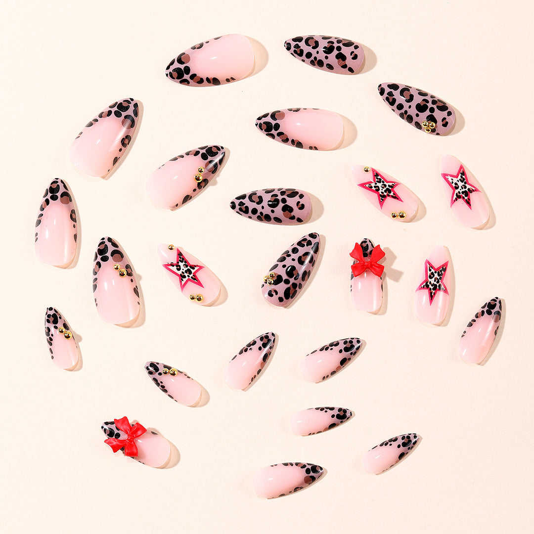 Fierce Leopard Print Stiletto Nail Art Extensions Bowlift