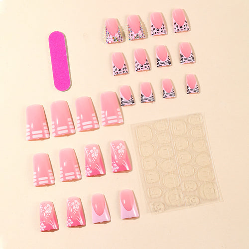 Decorative Acrylic French Tip Nail Art Extensions Bowlift