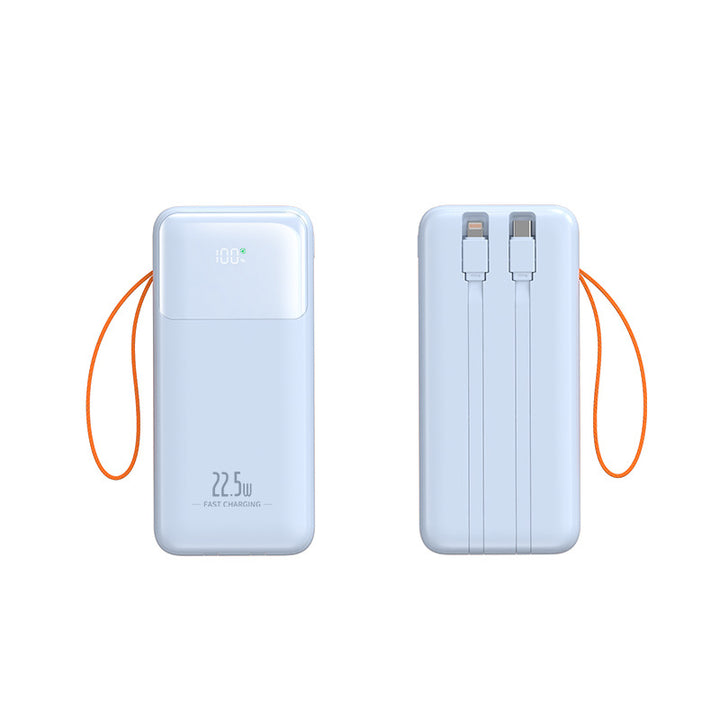 Portable power bank with integrated charging cable and fast charging function Bowlift