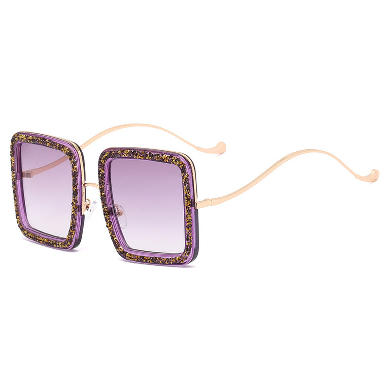 Women's glamorous sunglasses with sparkling crystal frame Bowlift