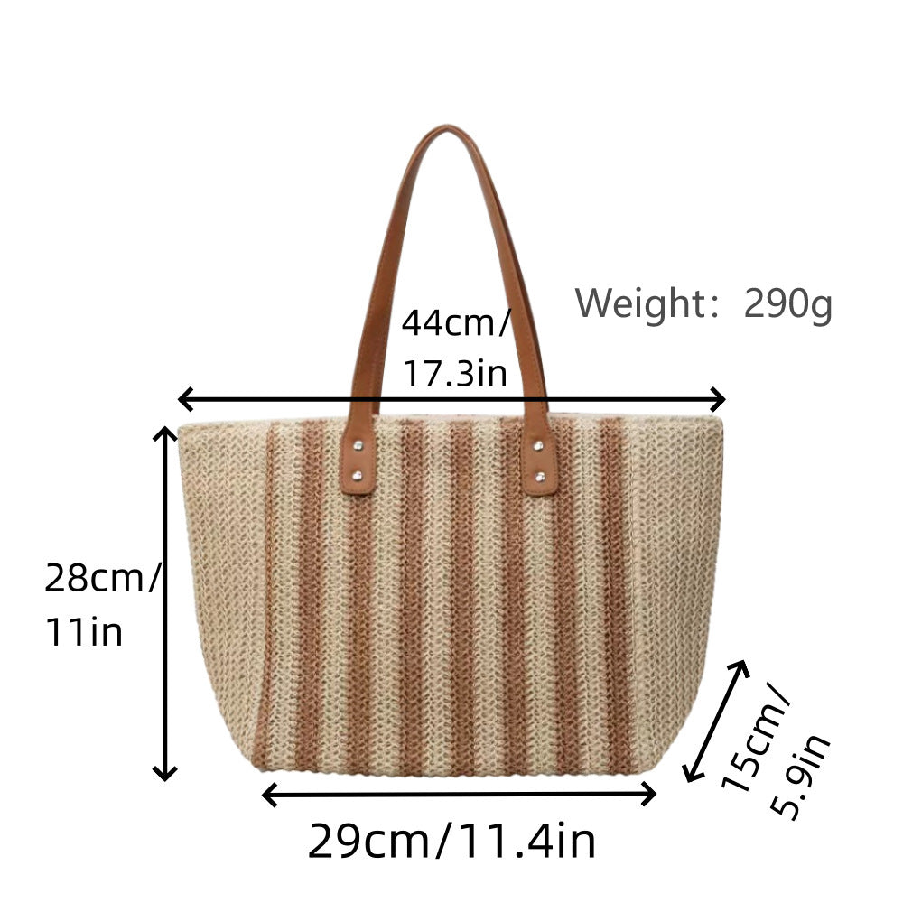 Stylish and Spacious Shopping Bag Made of Refined Straw Mix Bowlift
