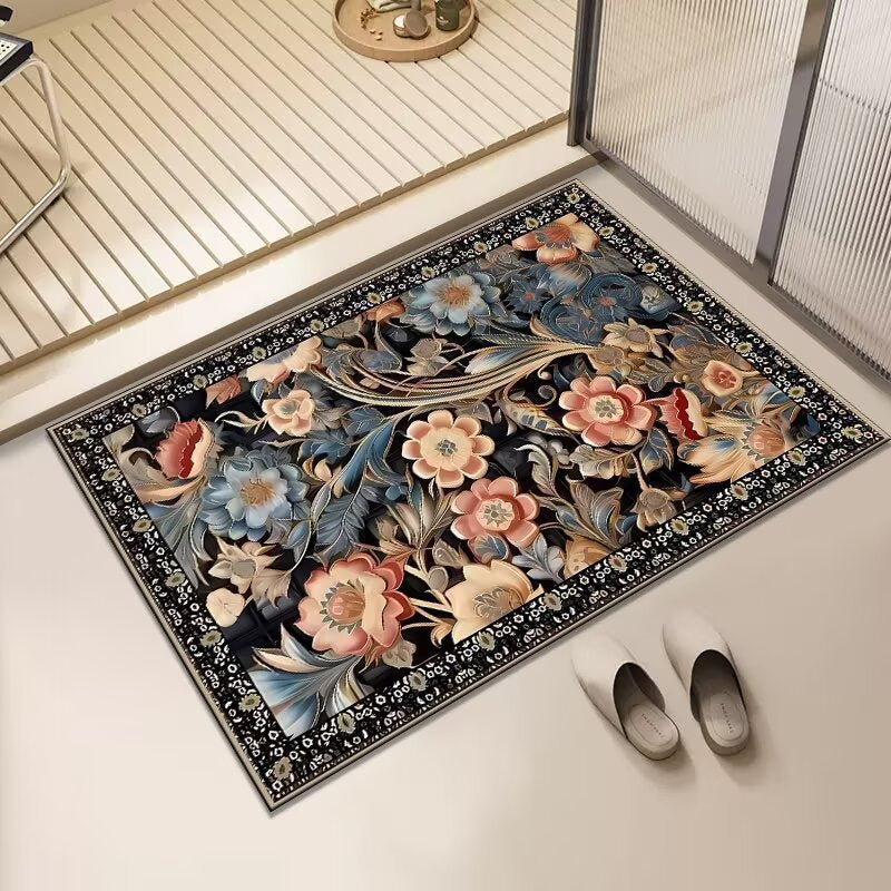 Floral Print Area Mat Bowlift