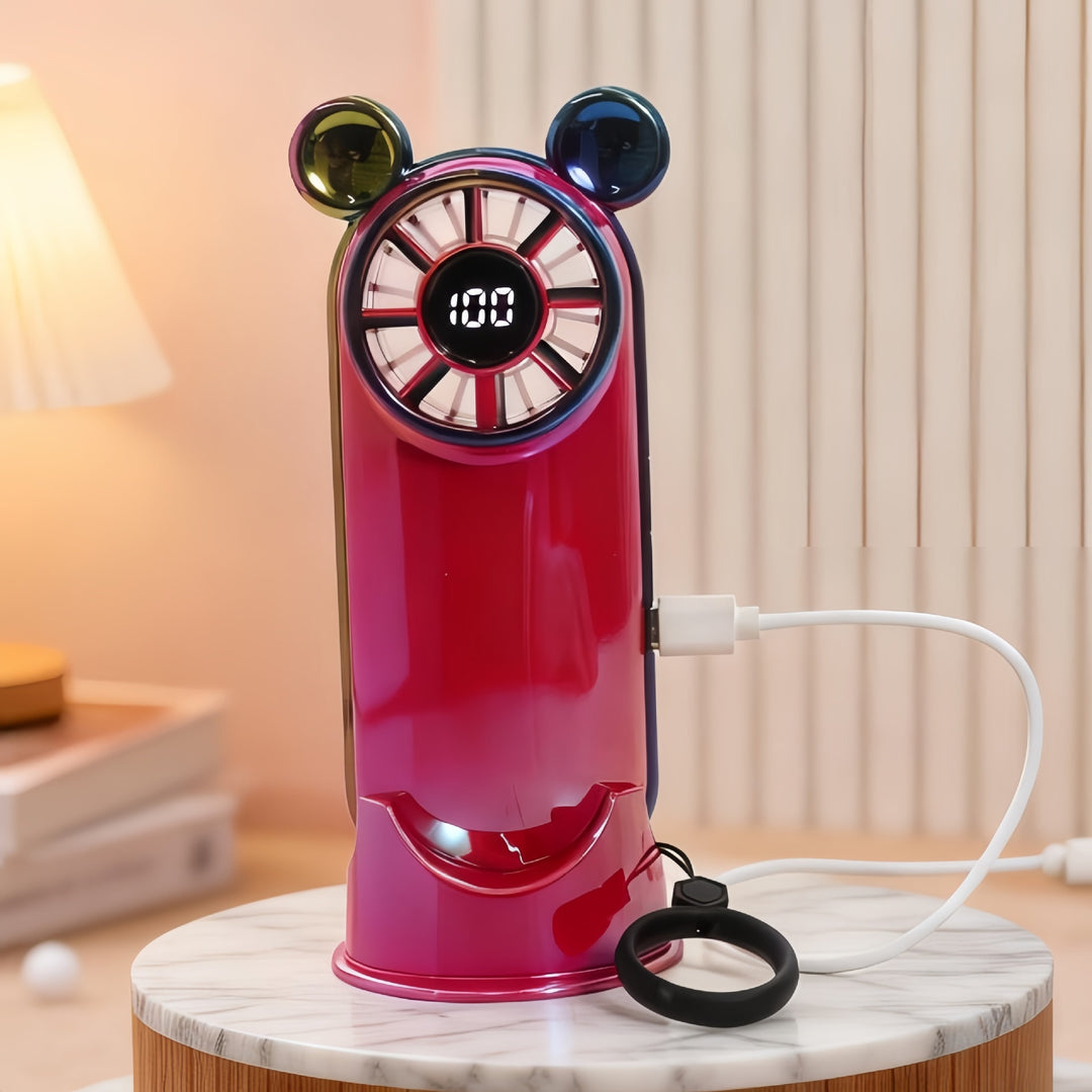 Women Portable USB Fan with multifunctional digital control Bowlift