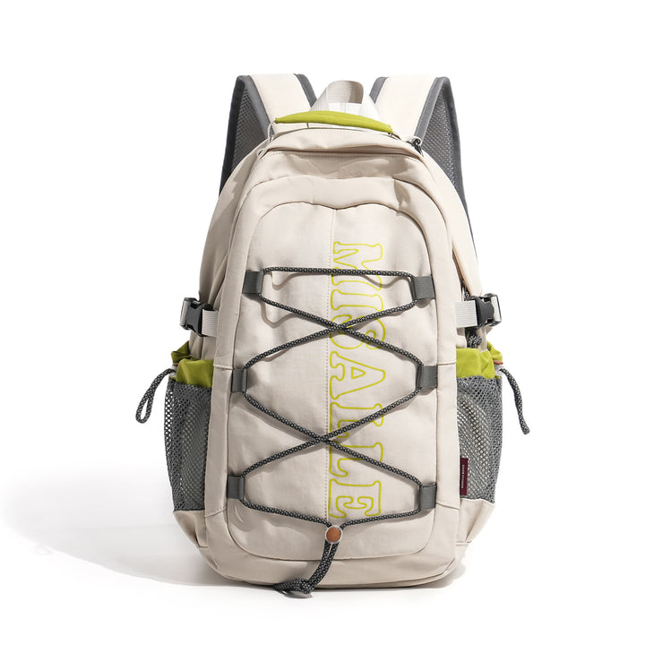 Unisex spacious leisure and travel backpack with padded laptop compartment and elastic front bungee Bowlift