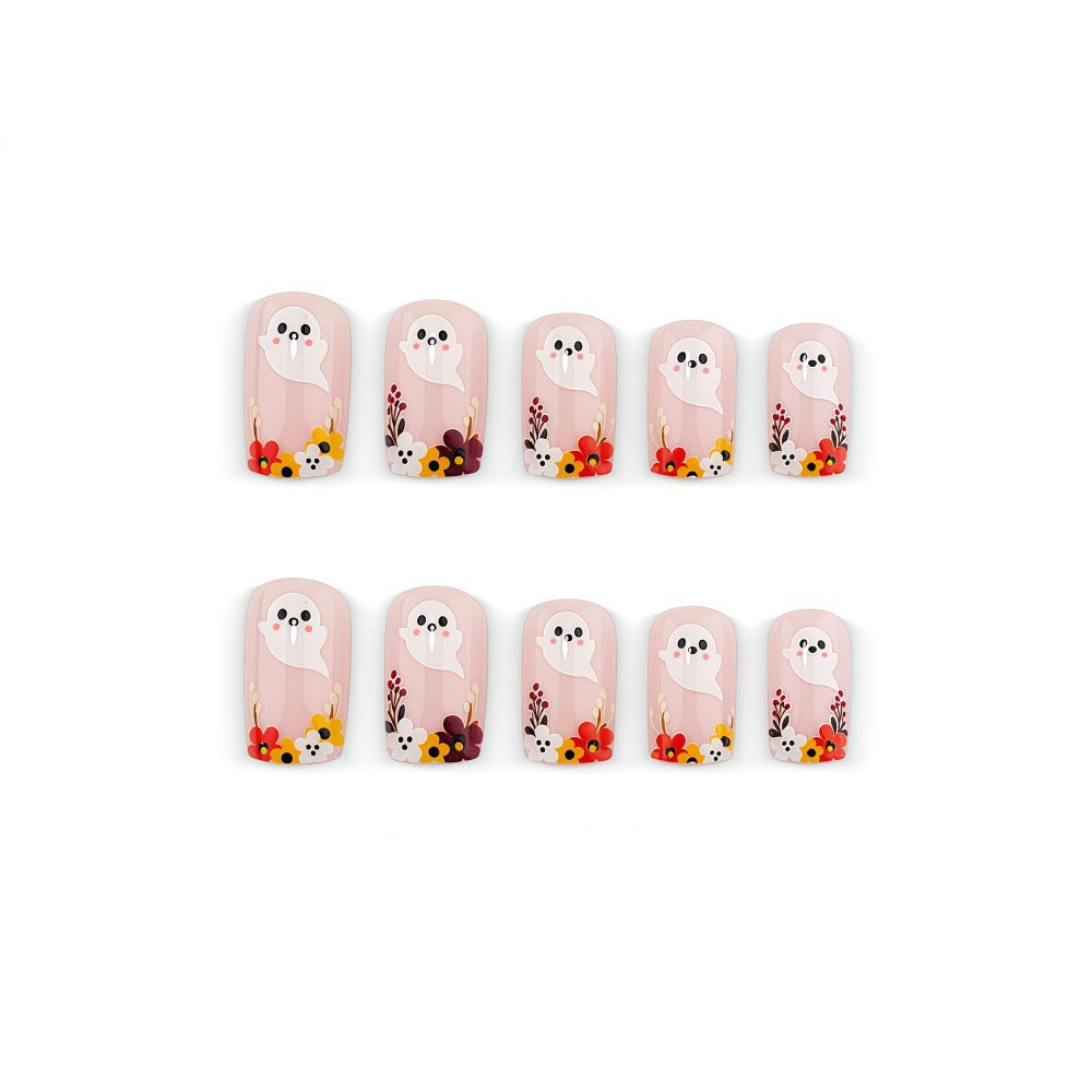 Artificial nails with playful spirit design Bowlift