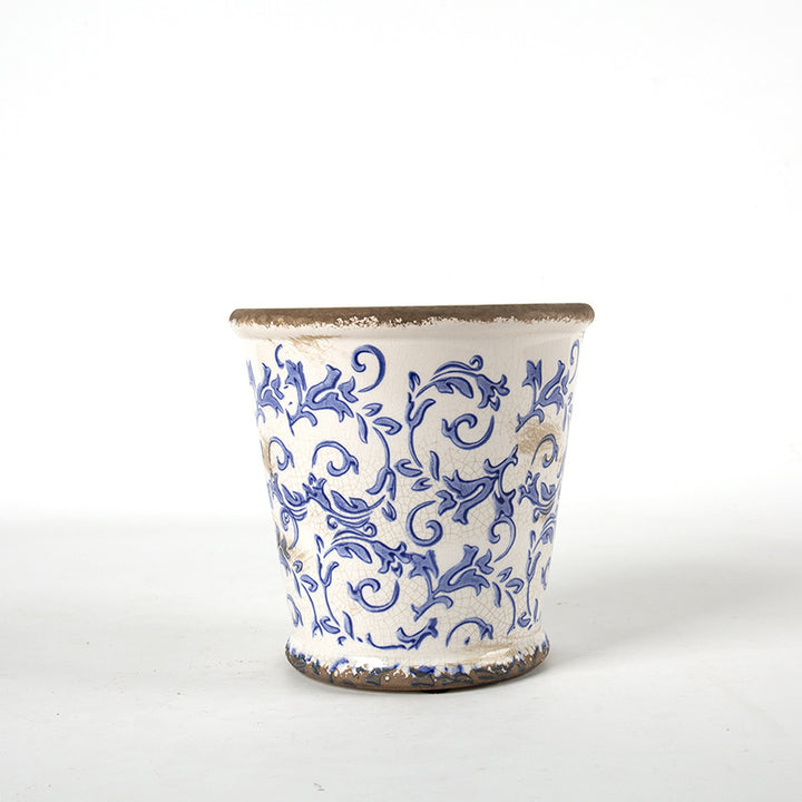 Decorative ceramic flower pot with floral design Bowlift