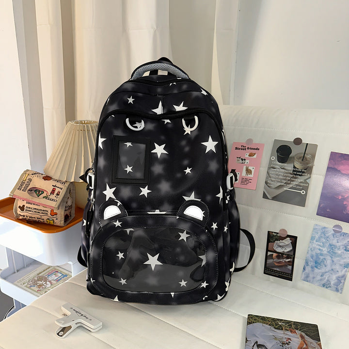 Backpack with Cute Applications and Thoughtful Storage Bowlift