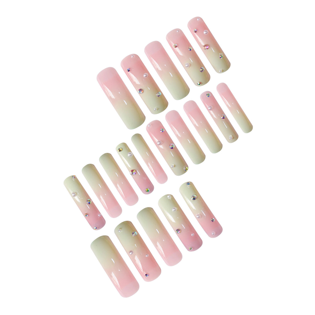Artistic Long-Length Press-On Nail Art Bowlift