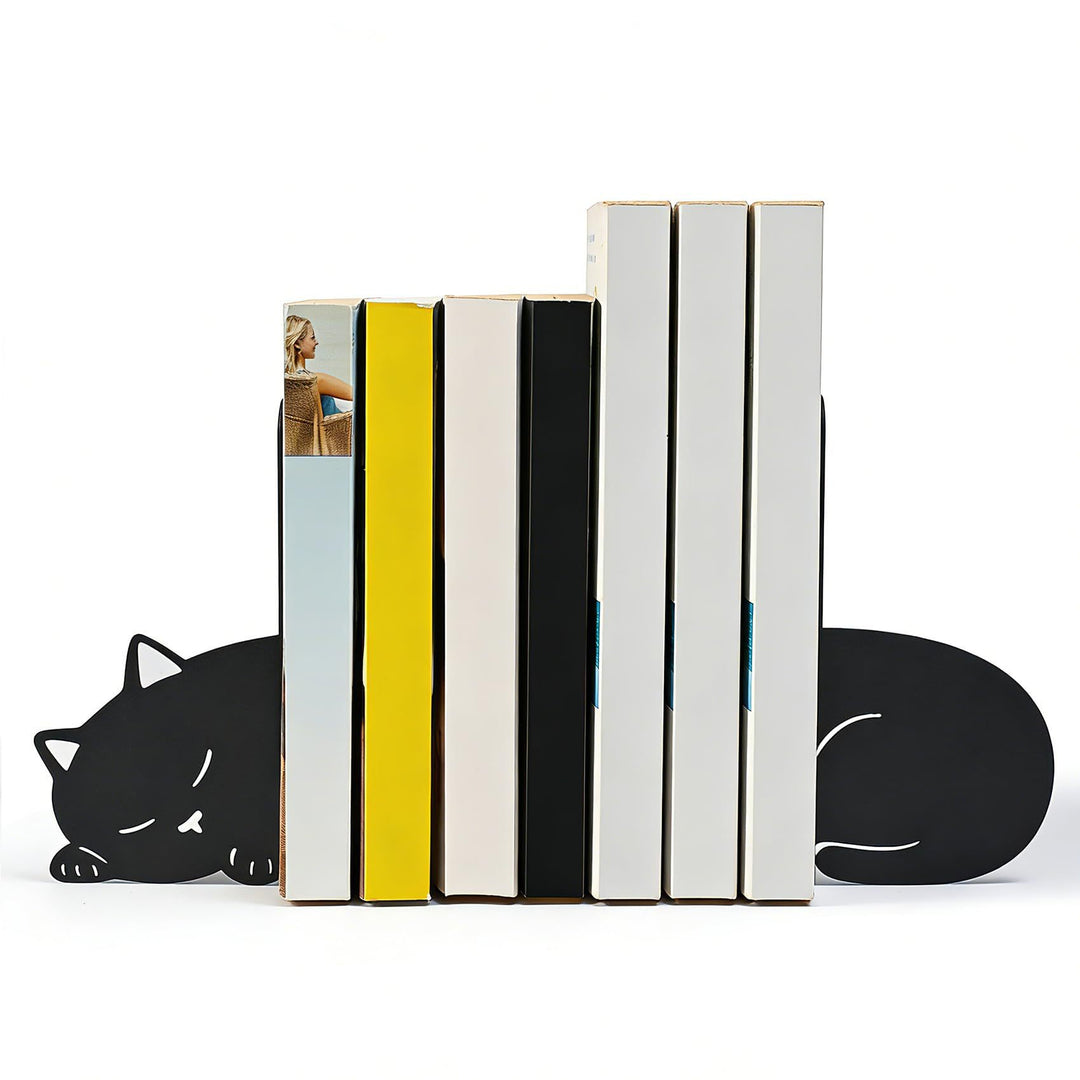Cat-Shaped Bookend Set