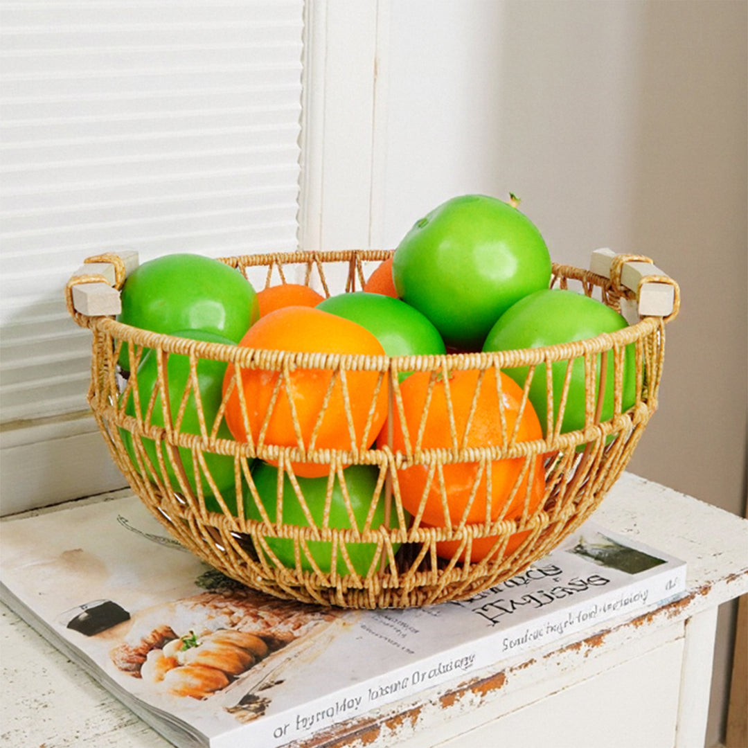 Ladies Decorative Storage Basket with Wooden Handles Bowlift