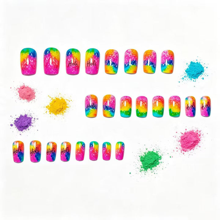 Festival-Themed Glitter Nail Art Bowlift